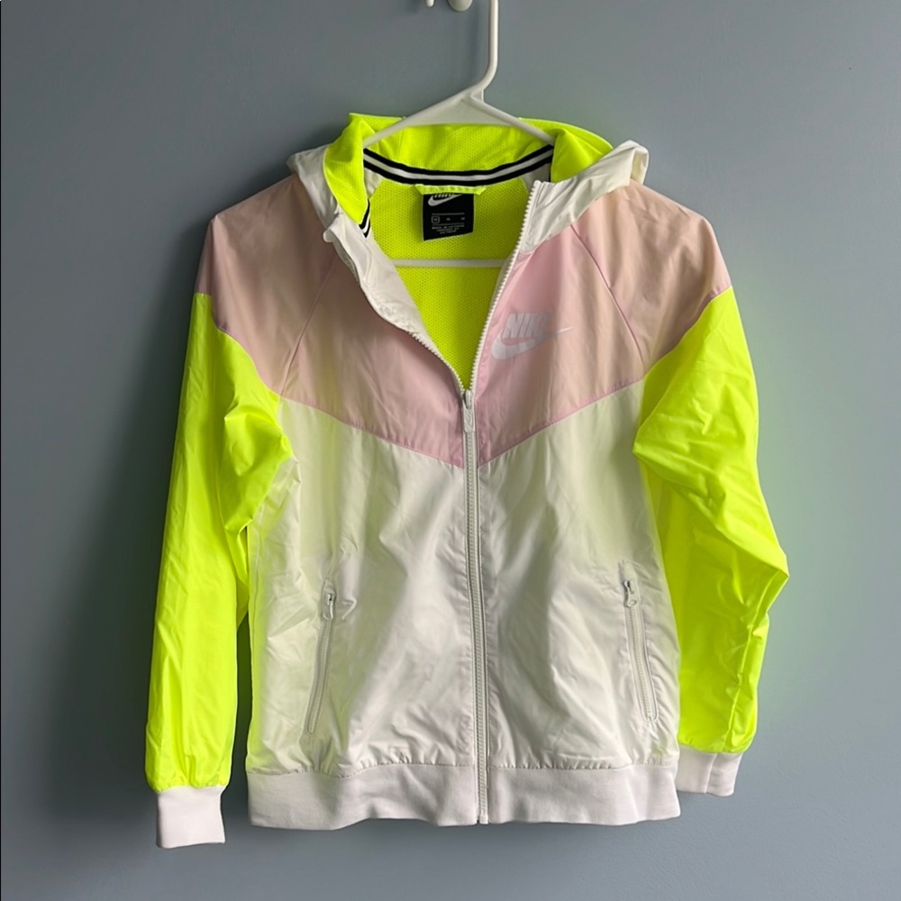 Nike Kids Jacket - Neon Yellow, Pink, and White
